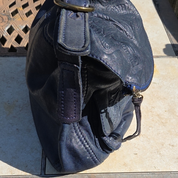 LUCKY BRAND Stash "Ramblin' Rose" shoulder bag 100% Lamb Leather - Picture 4 of 13